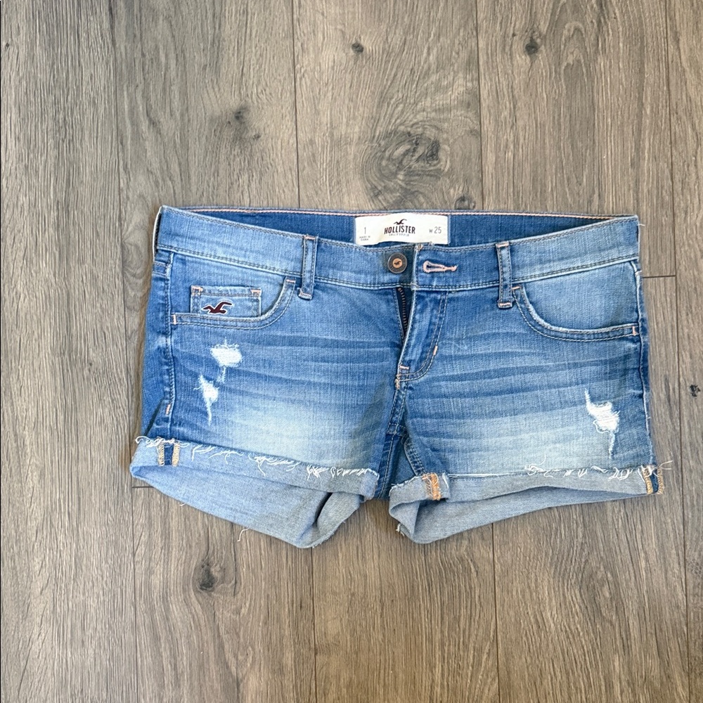 Hollister Women's Faded Blue Jean Shorts
